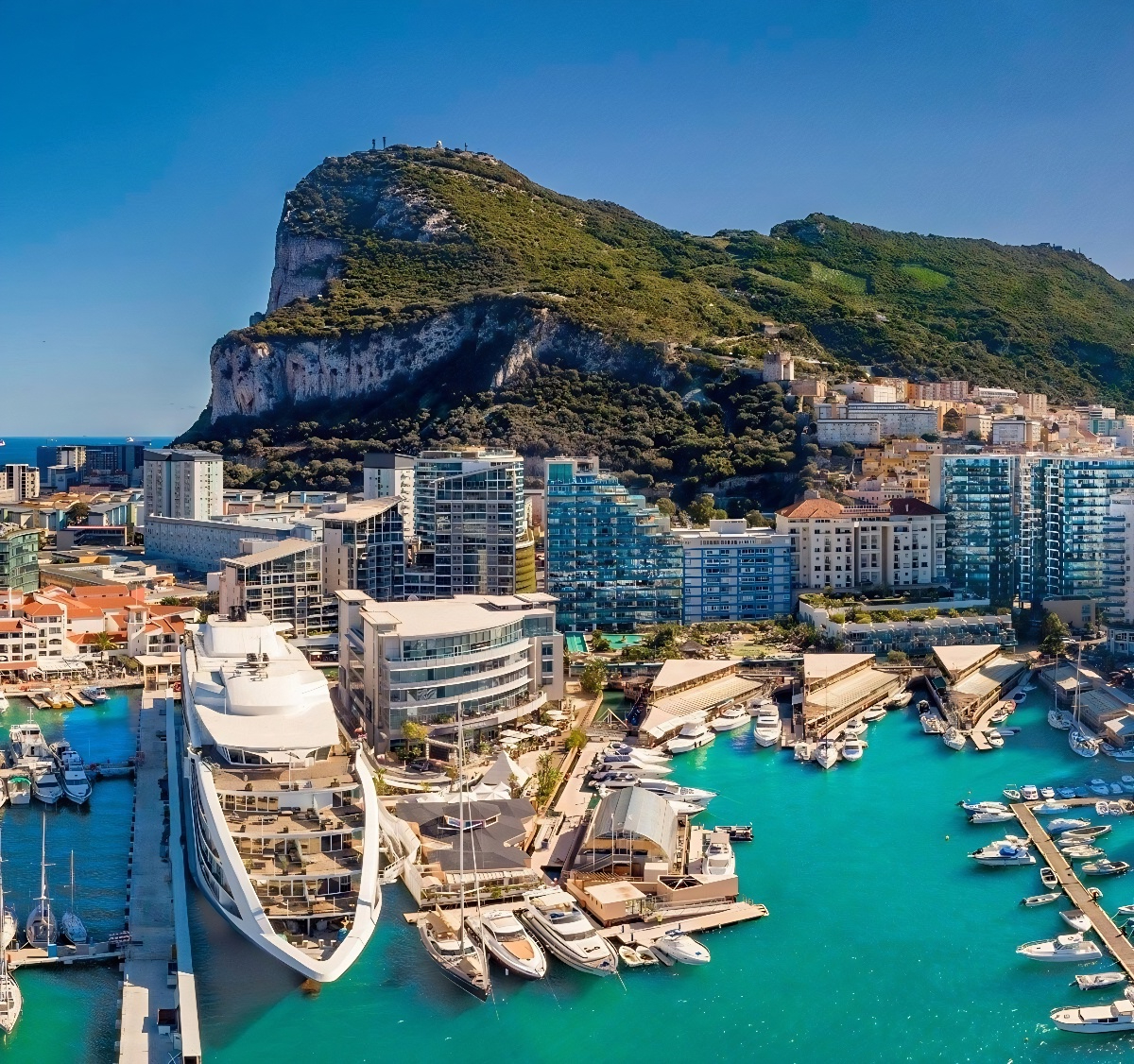 The marina of Gibraltar from above