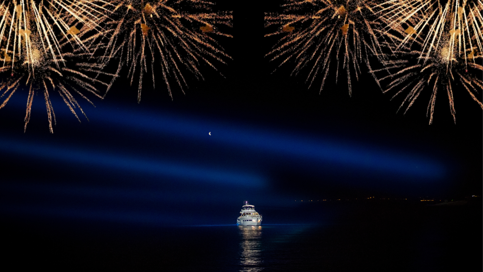 Superyacht on New Year's Eve